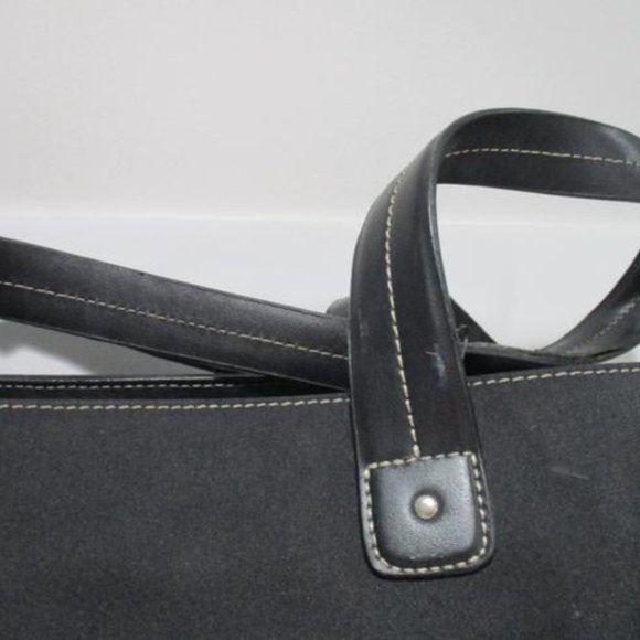 *Nine West Black Canvas Roomy Signature Charm Tote - Picture 6 of 11